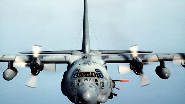 AC-130 Hercules aircraft in-fligh 