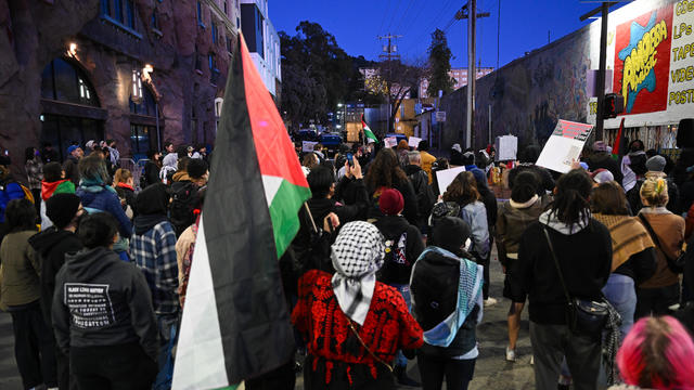 Pro-Palestinian demonstrators gather near People's Park in Berkeley 