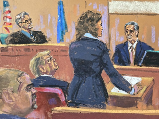 Michael Cohen is questioned at former President Donald Trump's criminal trial in New York on Monday, May 13, 2024. 