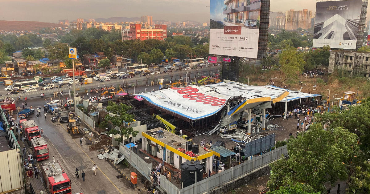 Huge billboard in Mumbai toppled by storm, killing more than a dozen people in India’s financial capital