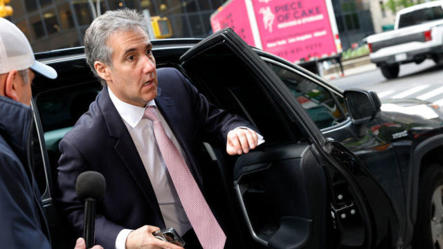 Michael Cohen arrives at his home after leaving Manhattan Criminal Court on May 13, 2024, in New York City. 
