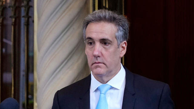 Michael Cohen departs his home for Manhattan Criminal Court for the trial of former President Donald Trump in New York City on May 14, 2024. 