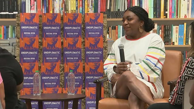 Deesha Dyer speaking during her "Undiplomatic" book tour 