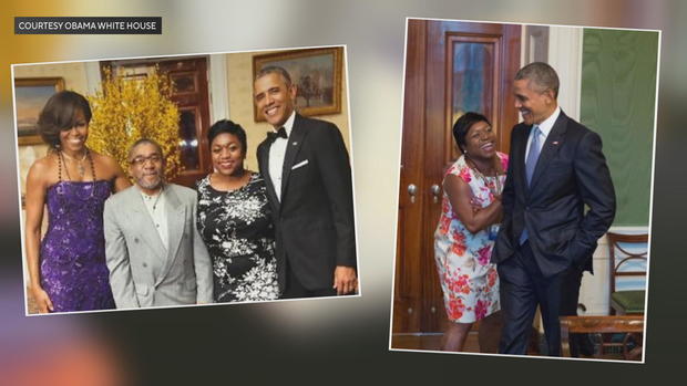Deesha Dyer with the Obamas 