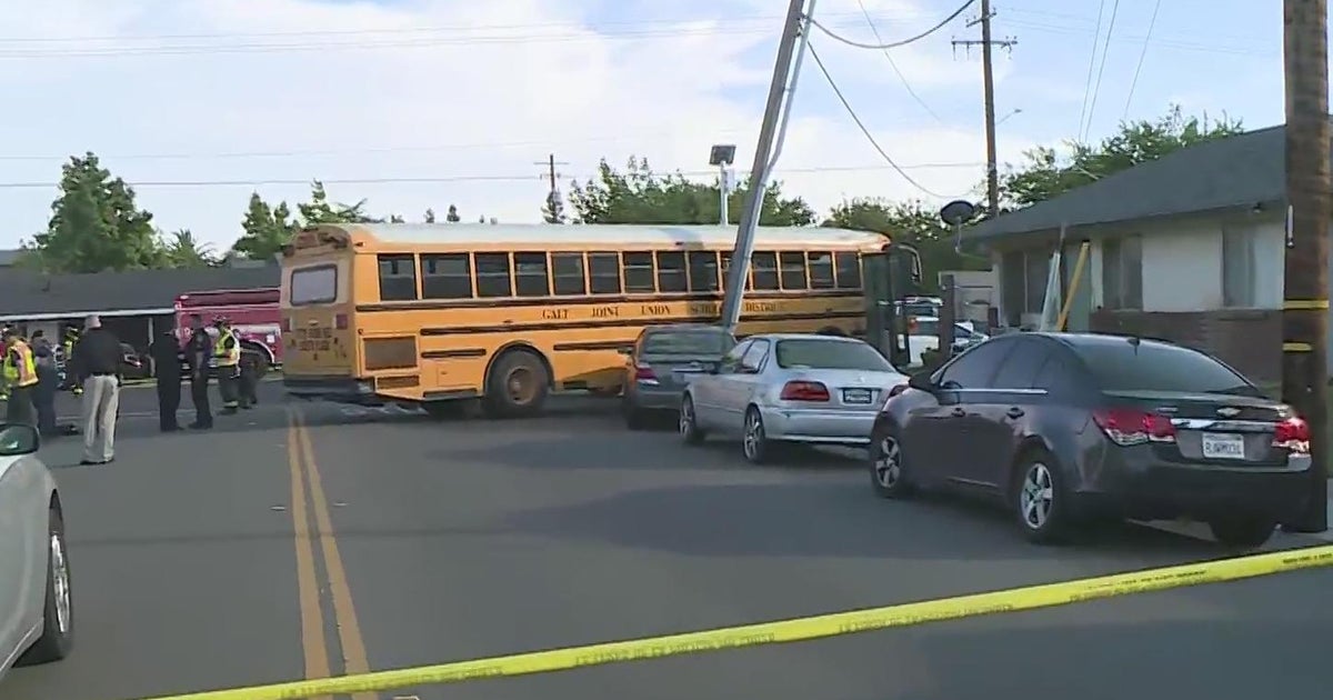 School bus driver taken to hospital after crash in Galt