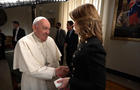 Pope Francis and Norah O'Donnell 