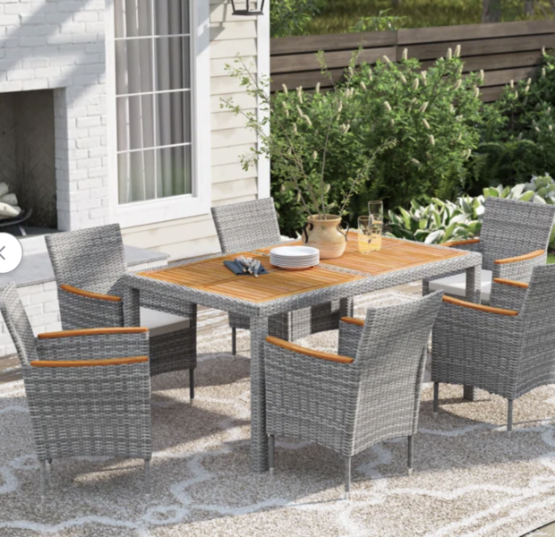 Red Barrel Studio 6-Person Rectangular Outdoor Dining Set with Cushions 