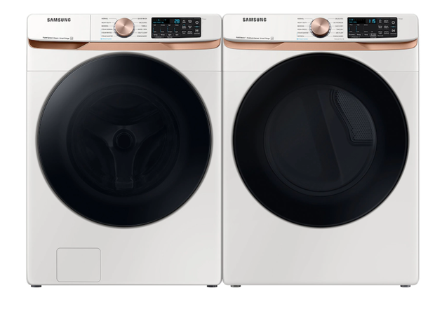 Samsung Smart Top Load Smart Steam Sanitize+ Washer and Steam Sanitize+ Electric Dryer package