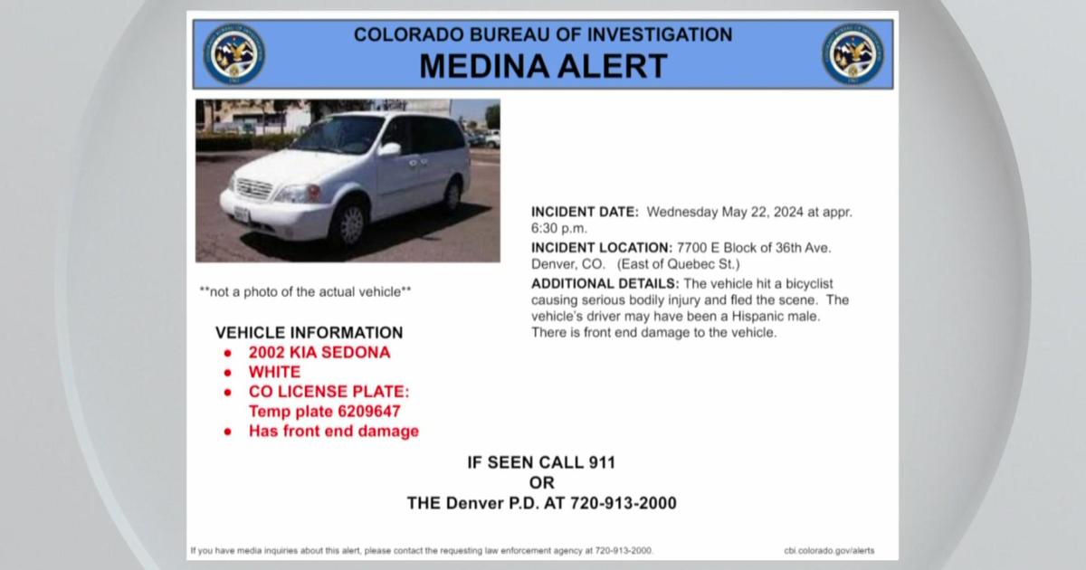 Medina Alert issued after minivan hits cyclist in Denver hit & run