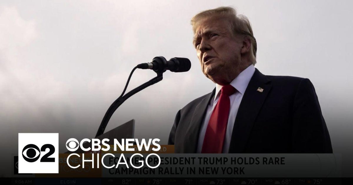 Former President Trump holds rare campaign rally in New York - CBS Chicago