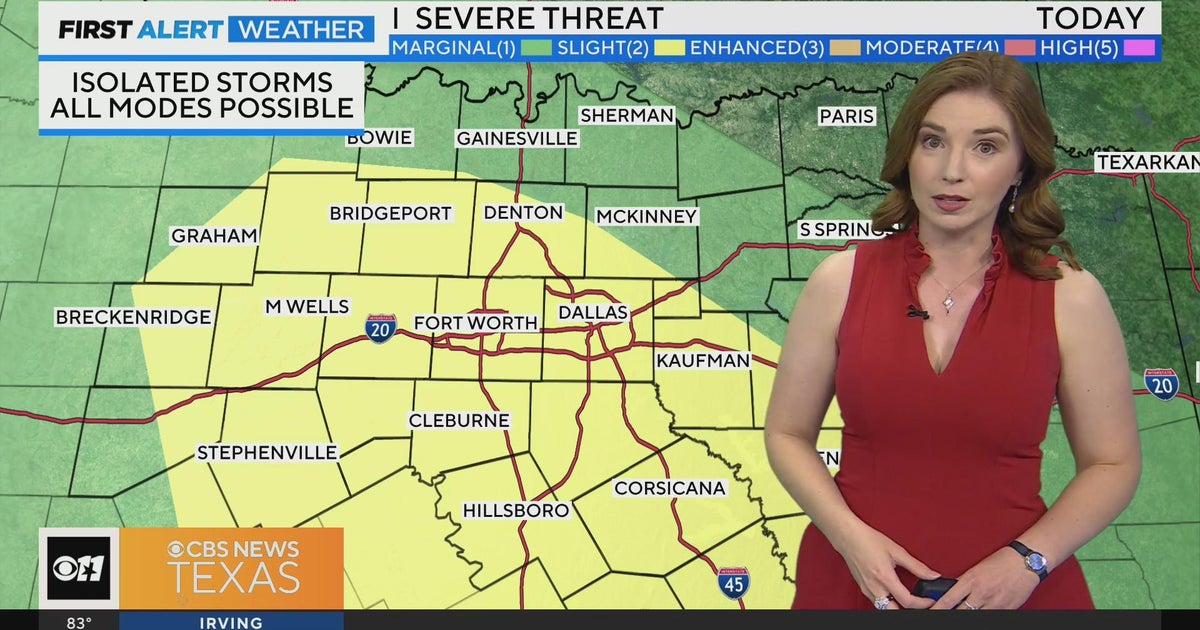 Slight risk of severe storms possible for North Texas Monday - CBS Texas