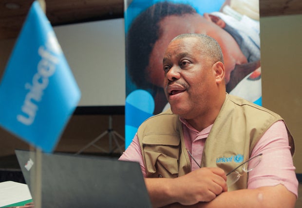FILE PHOTO: Garry Conille, UNICEF Regional Director for Latin America and the Caribbean, participates in an interview with Reuters in Port-au-Prince
