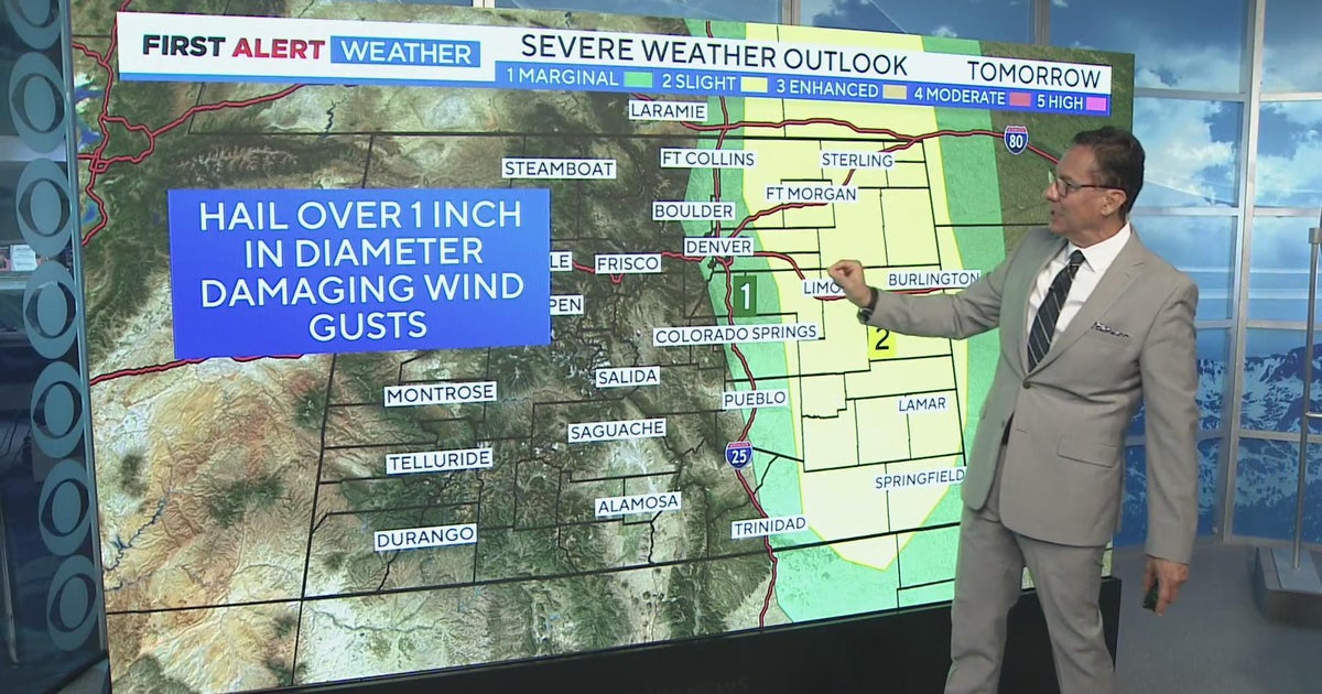 Severe storms possible over eastern Colorado on Wednesday - CBS Colorado