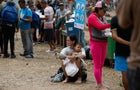 Venezuelan migrants are pictured at a migrant reception station in Darien Province, Panama, on Oct. 6, 2023. 