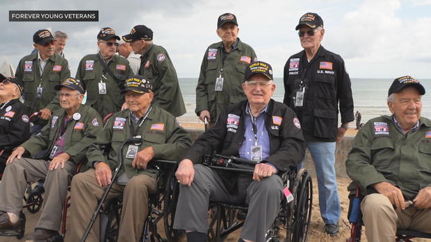 World War II veterans visiting the beaches of Normandy, France 