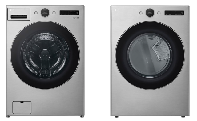 LG - 4.5 Cu. Ft. High-Efficiency Smart Front Load Washer with Steam and TurboWash 360 and 7.4 Cu. Ft. Smart Electric Dryer with Steam and Sensor Dry 