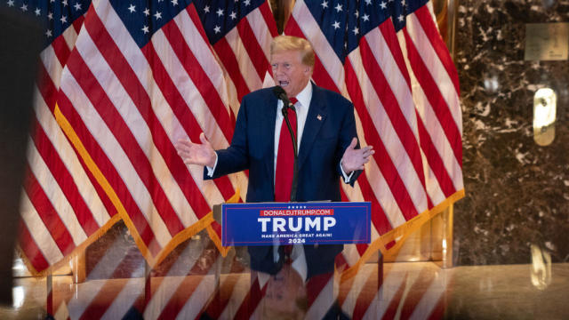 Former President Donald Trump speaks at Trump Tower on May 31, 2024 in New York City. 