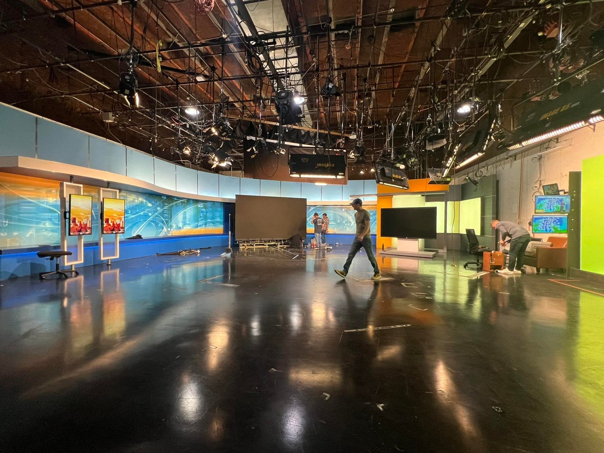 Pics show teardown of old CBS Colorado news set, building of new one
