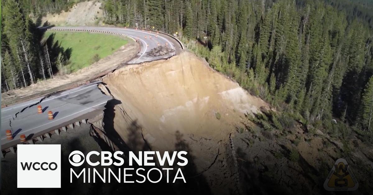 Drone footage shows catastrophic landslide on critical road between Wyoming and Idaho