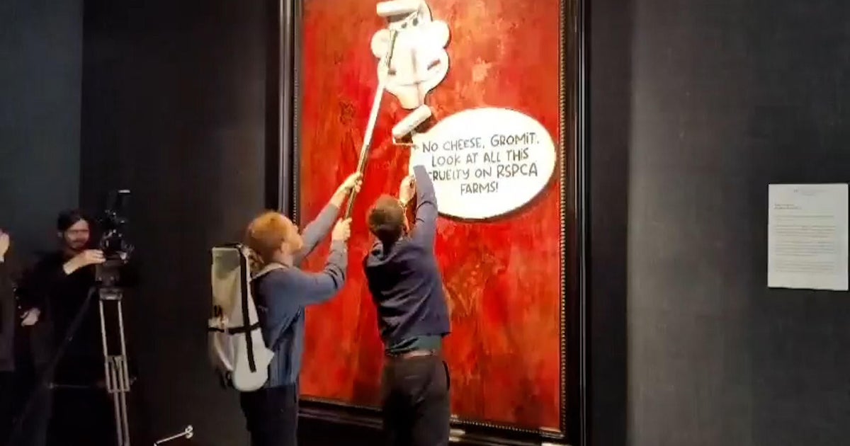 Animal rights activists vandalize portrait of King Charles III CBS News