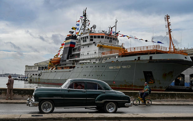 The salvage tug Nikolai Chiker, part of the Russian naval detachment visiting Cuba, docks at Havana's harbor, June 12, 2024. 
