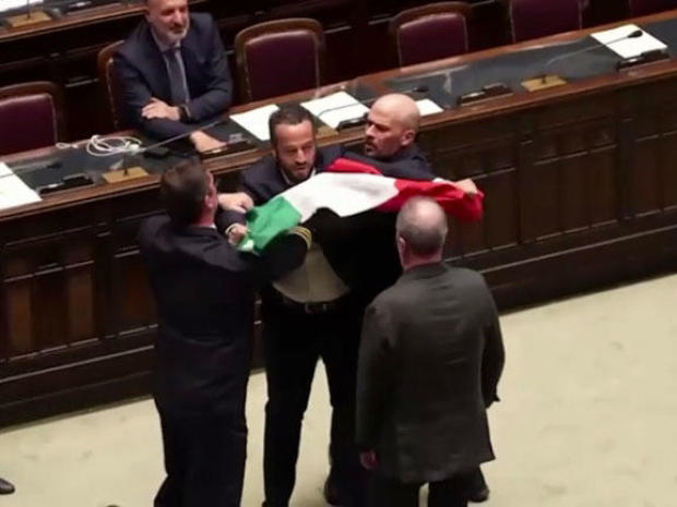 Fight breaks out in Italian Parliament after lawmaker makes move on ...