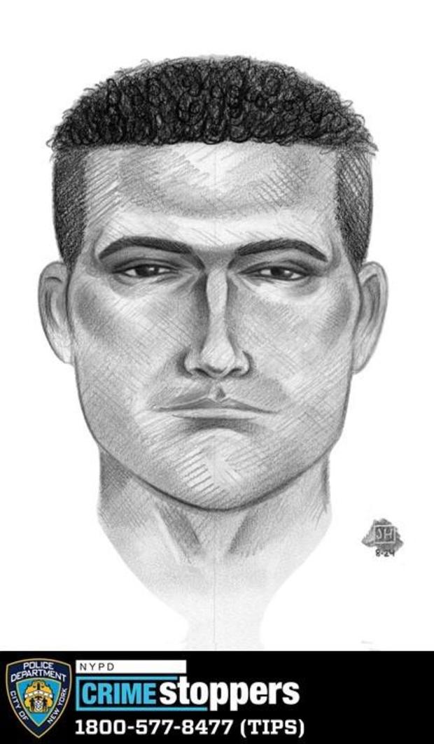 A sketch of a man wanted in connection to a sexual assault. 