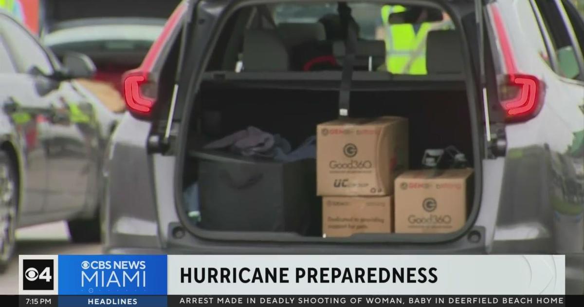 Hurricane supply distribution drive held at Miami-Dade Fairgrounds