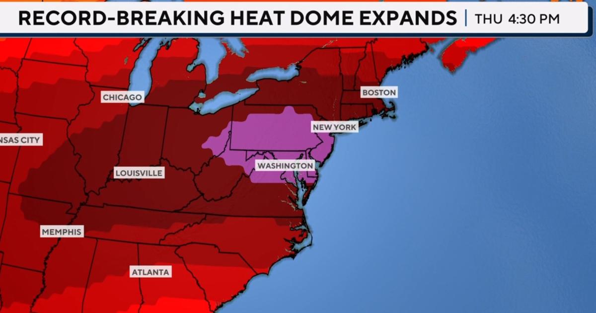 Heat dome expands to Midwest, Northeast U.S.