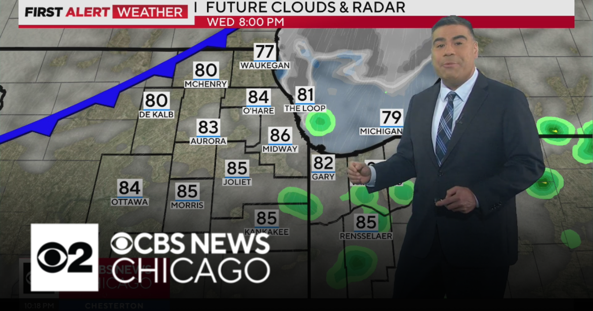 More heat Wednesday in Chicago, a few storms expected - CBS Chicago