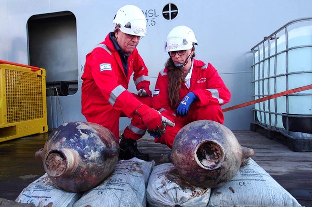 Navio antigo da arqueologia de Israel