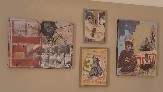 Art from Art for Justice is seen on display at the Johnson House 