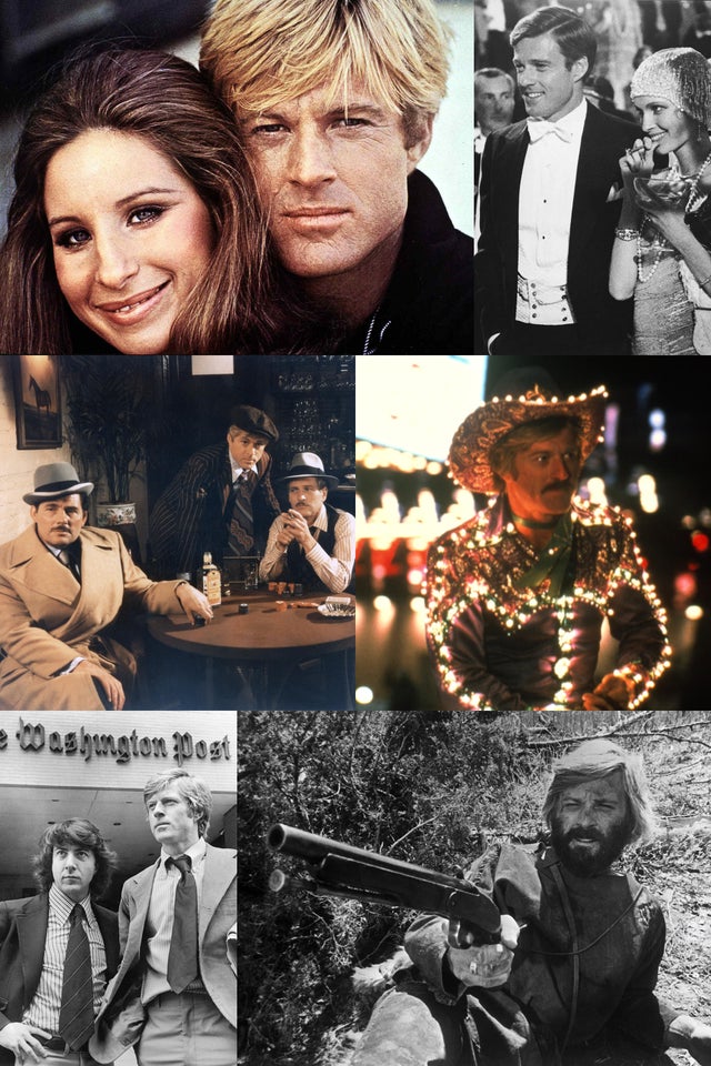 Photo montage of Robert Redford film roles 