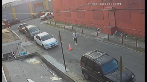 Surveillance video of man suspected of shooting a Philadelphia police officer in Kensington on Saturday, June 22 