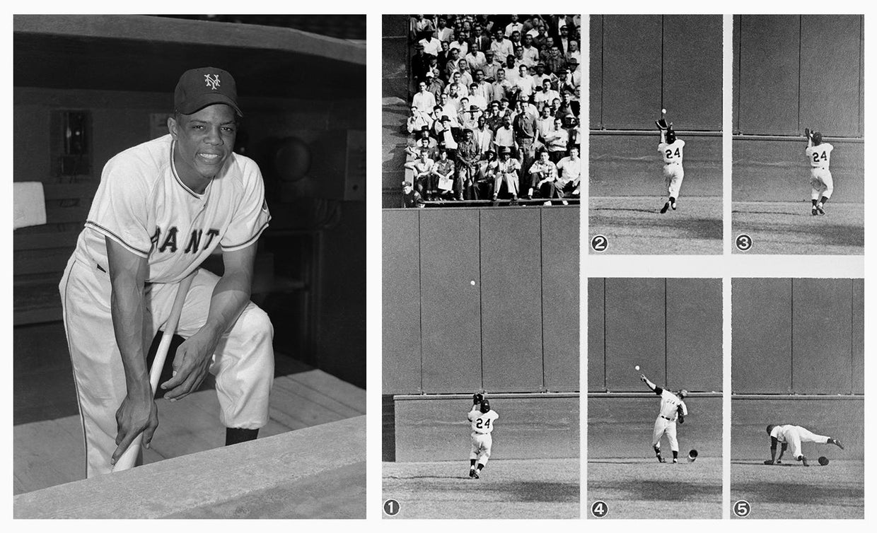 Photo sequence: Willie Mays makes his famous catch off the b