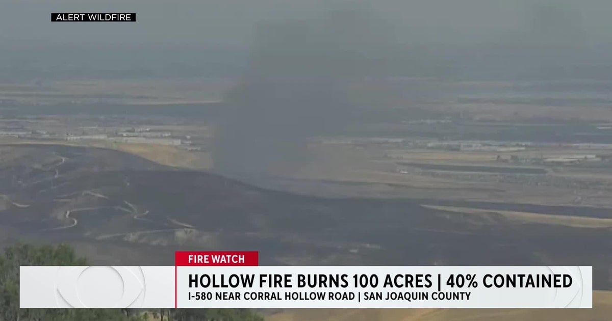 Forward progress stopped on brush fire in San Joaquin County