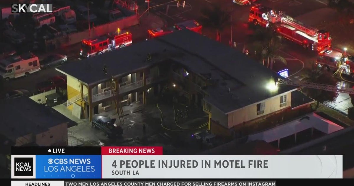 Four people injured in South LA motel fire - CBS Los Angeles