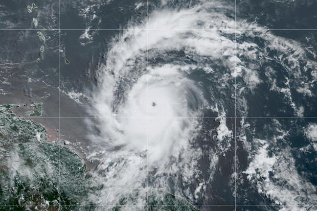 Hurricane Beryl satellite image 