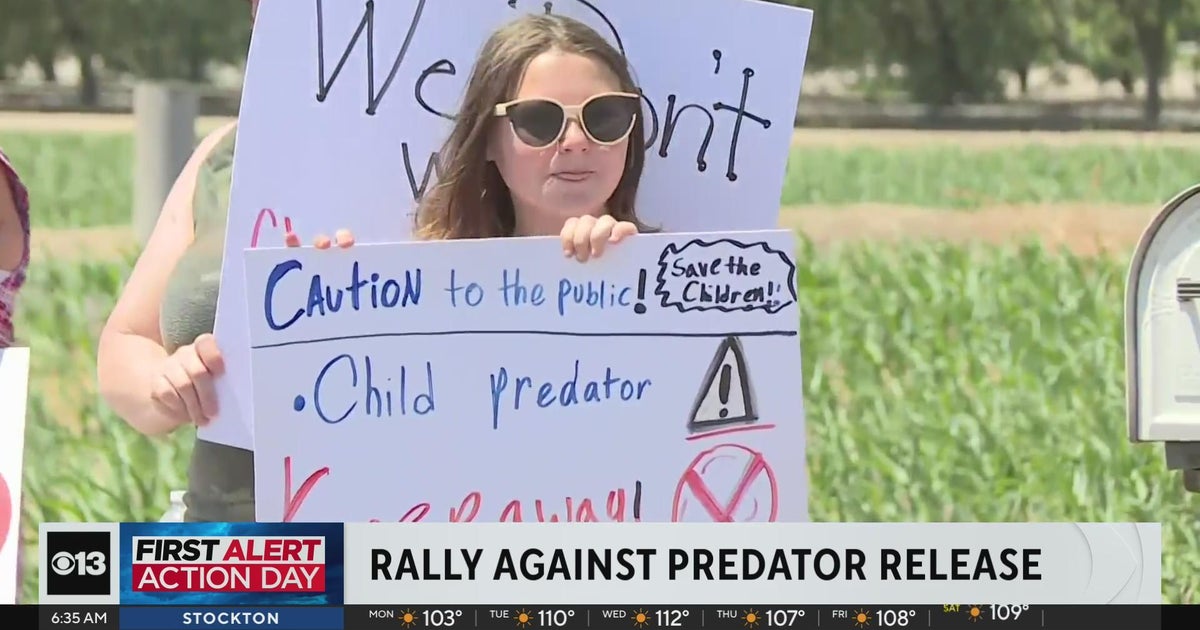 Protesters rally against placement of sexually violent predator in Turlock