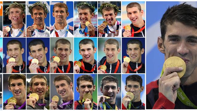 Michael Phelps and his medals 