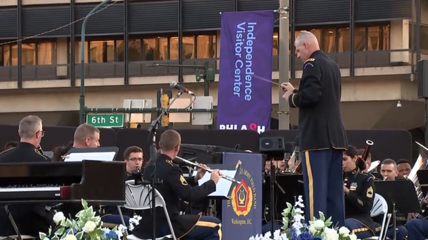 Musicians in the U.S. Army Field Band perform in Old City 