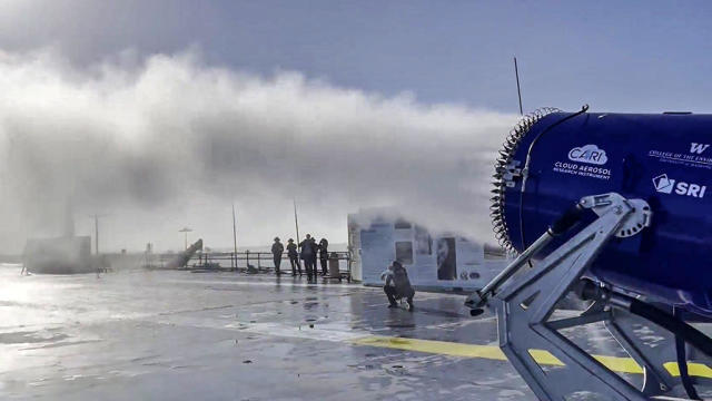 Salt particles sprayed from deck of Hornet 