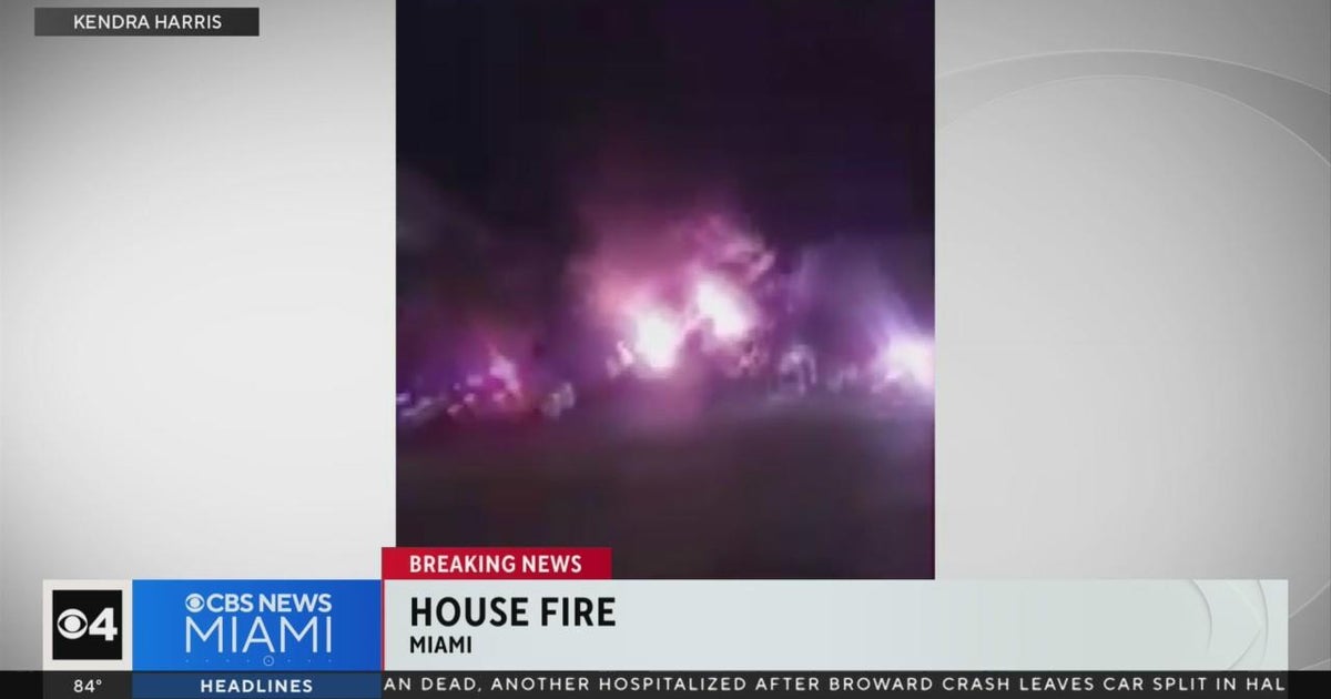 House engulfed in flames in Miami