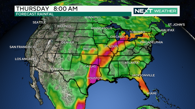 Future rainfall for Thursday, July 11, 2024 