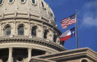 Texas State Capitol Dome and Flags 