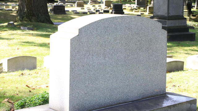 Plain gravestone at a cemetery 