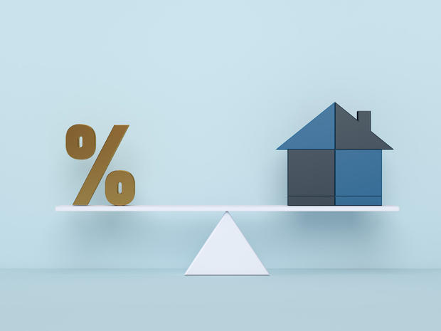 Financial management concept. Housing mortgage and risks 