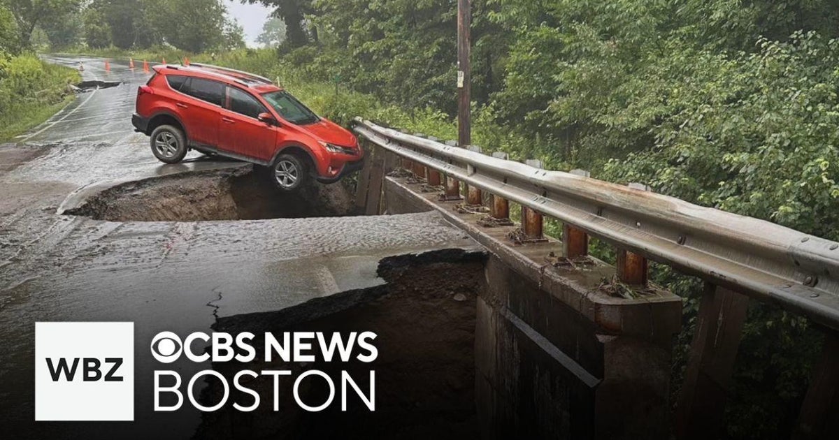 Remnants of Hurricane Beryl wash out roads in New Hampshire - CBS Boston
