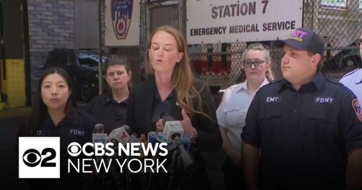 FDNY officials discuss newborn abandoned on sidewalk in Chelsea - CBS ...