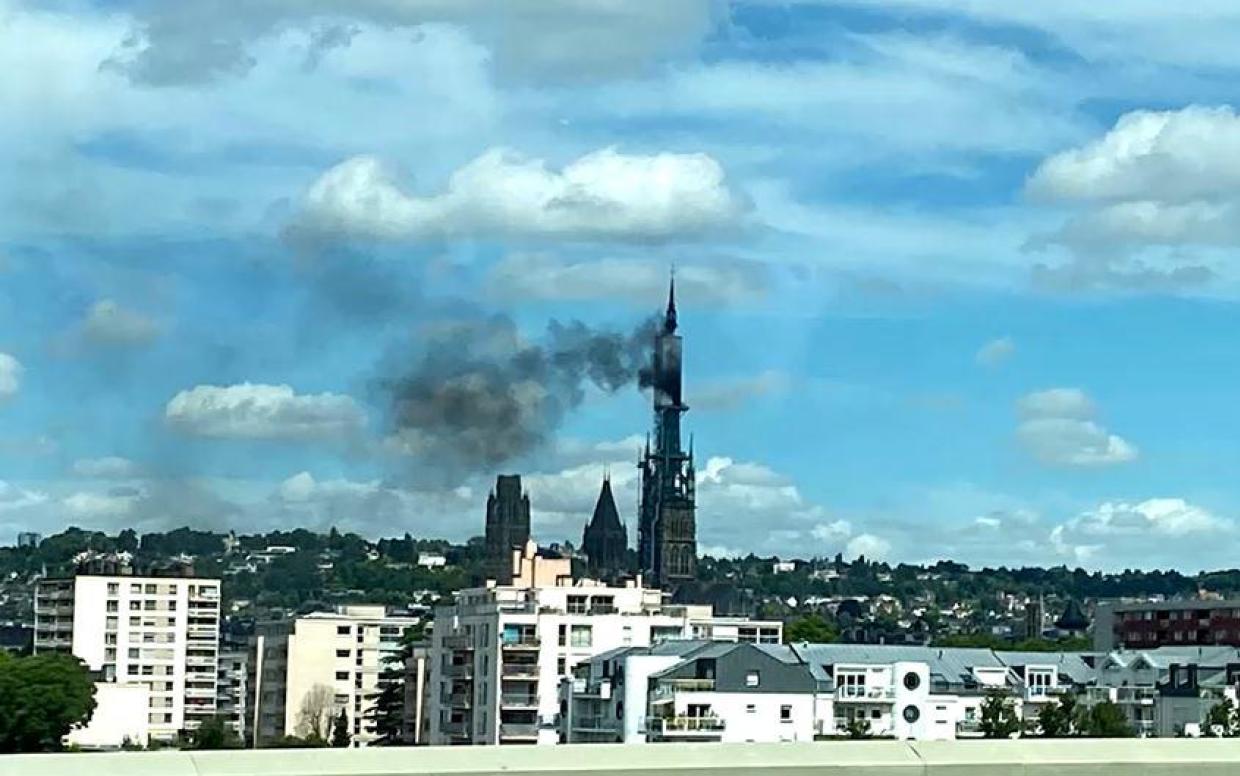 Fire breaks out in spire of Rouen Cathedral in northwest France CBS News